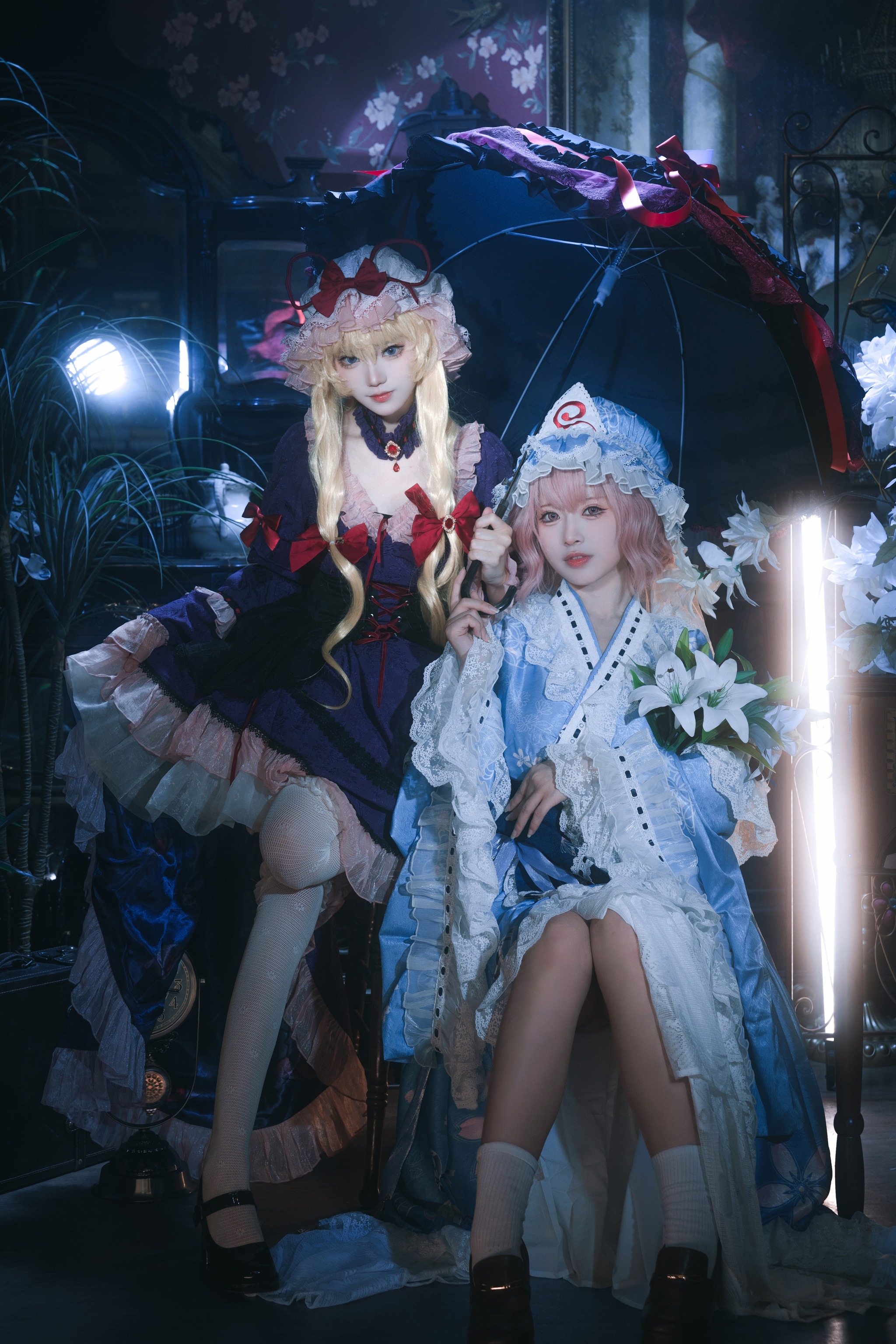 花柒Hana - NO.034 八云紫西行寺幽幽子 (肃雨雨雨)[16P]-XikXak